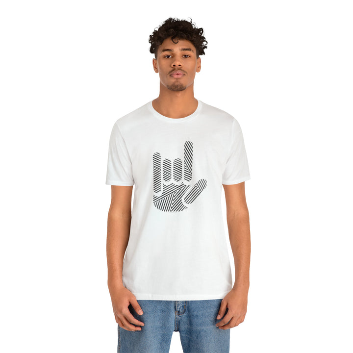 ASL I Love You Stripe Hand Unisex Jersey Short Sleeve Tee - The Kindness Cause
