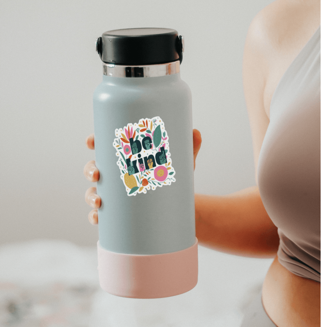 ASL Waterproof Vinyl Water Bottle Stickers - The Kindness Cause