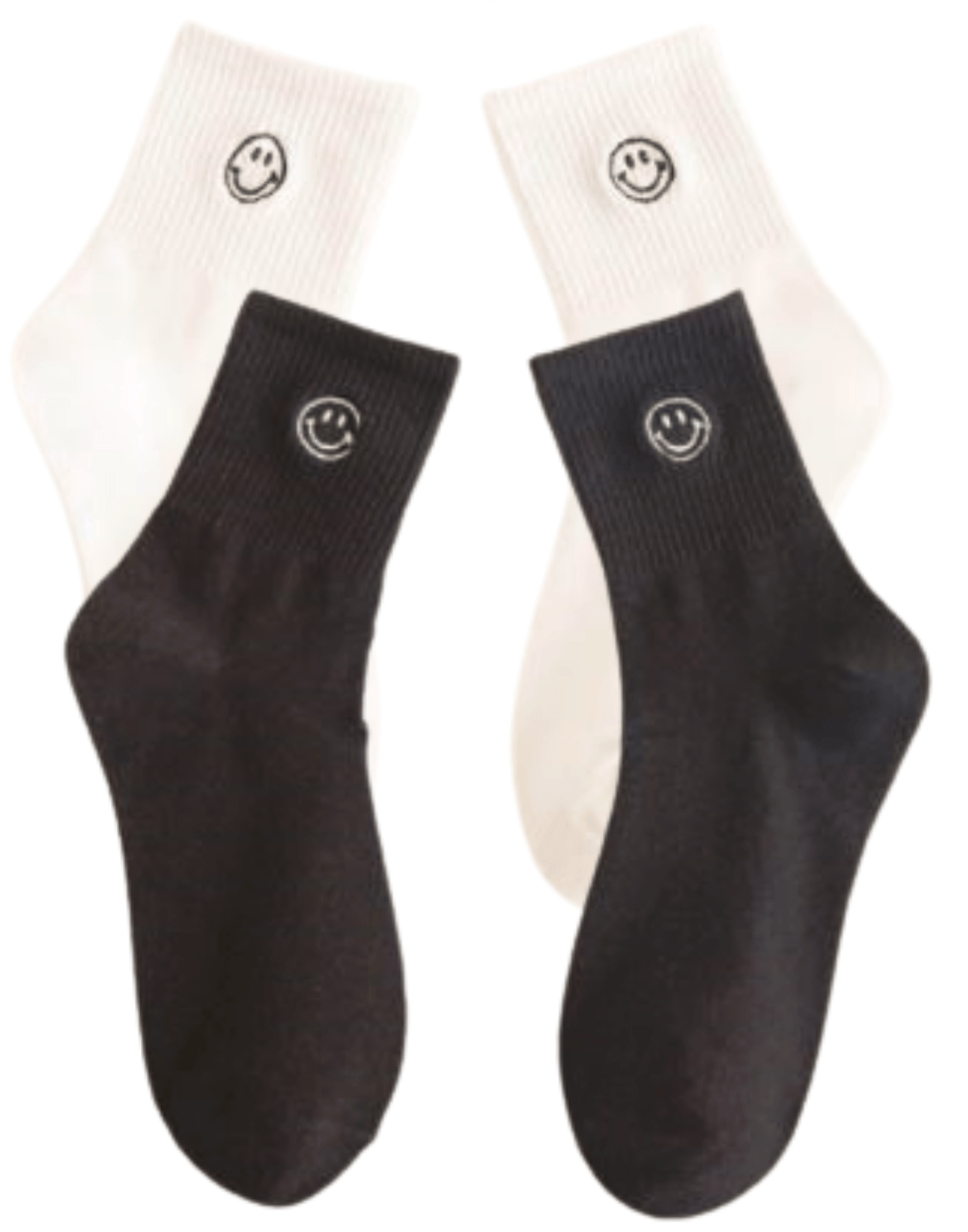 Be Happy Embroidered Smiley Face Women's Socks 1 Pair - The Kindness Cause Gift Ideas That Give Back