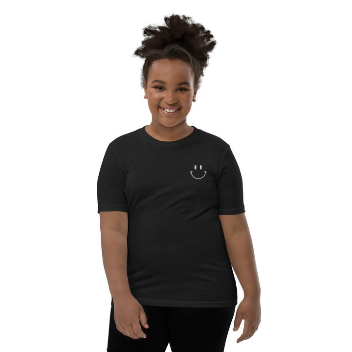 Be Happy Embroidered Unisex Youth Short Sleeve T-Shirt - The Kindness Cause