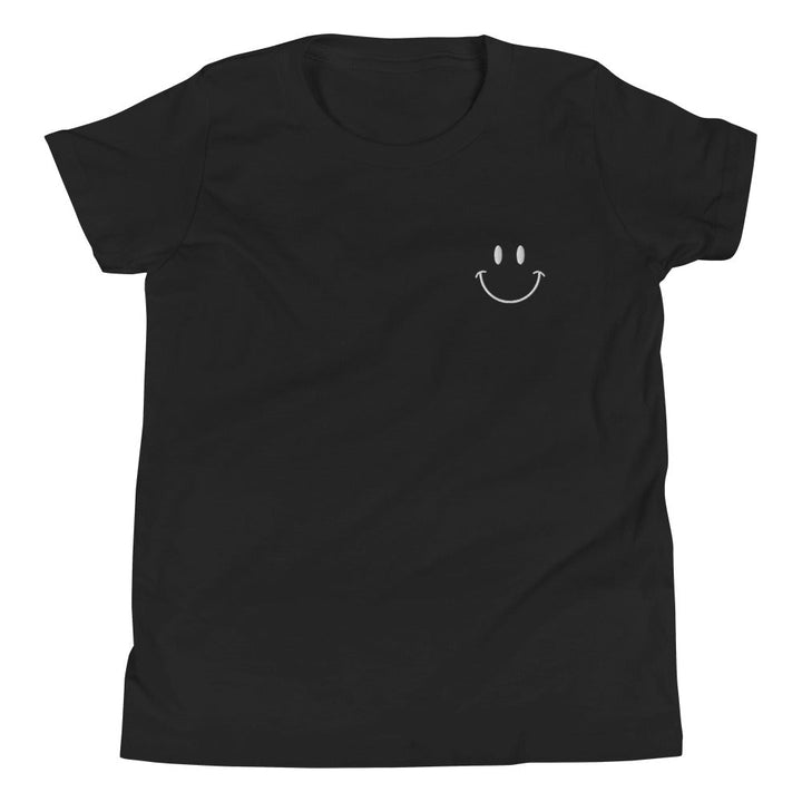 Be Happy Embroidered Unisex Youth Short Sleeve T-Shirt - The Kindness Cause