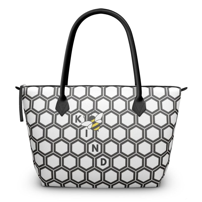 Be Kind Duchess Matte Satin Zip Top Tote - The Kindness Cause Gifts for Mom That Give Back