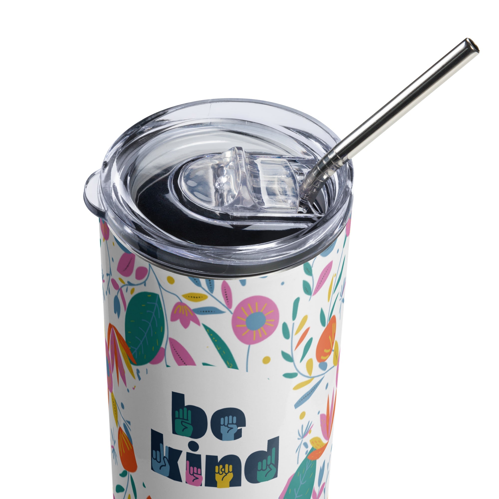 Be Kind Floral Stainless Steel Tumbler - The Kindness Cause