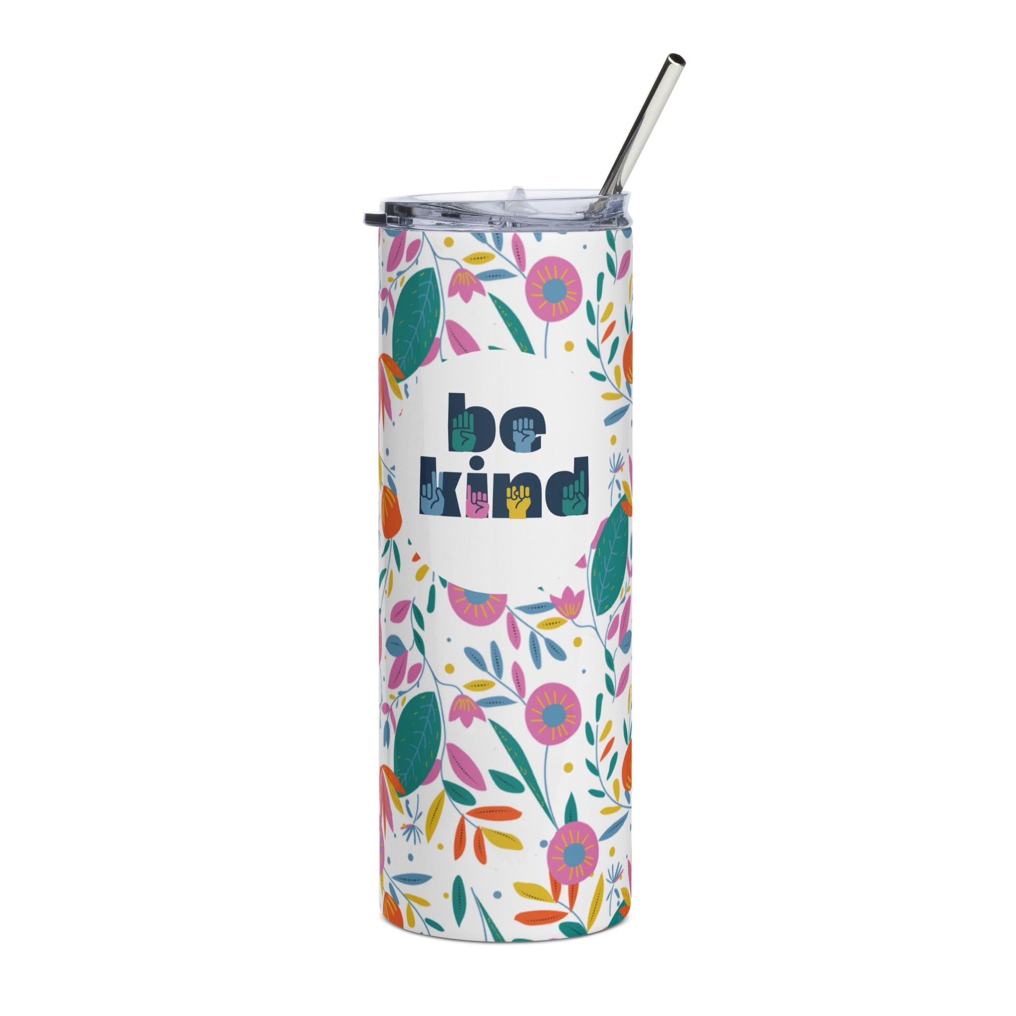 Be Kind Floral Stainless Steel Tumbler - The Kindness Cause