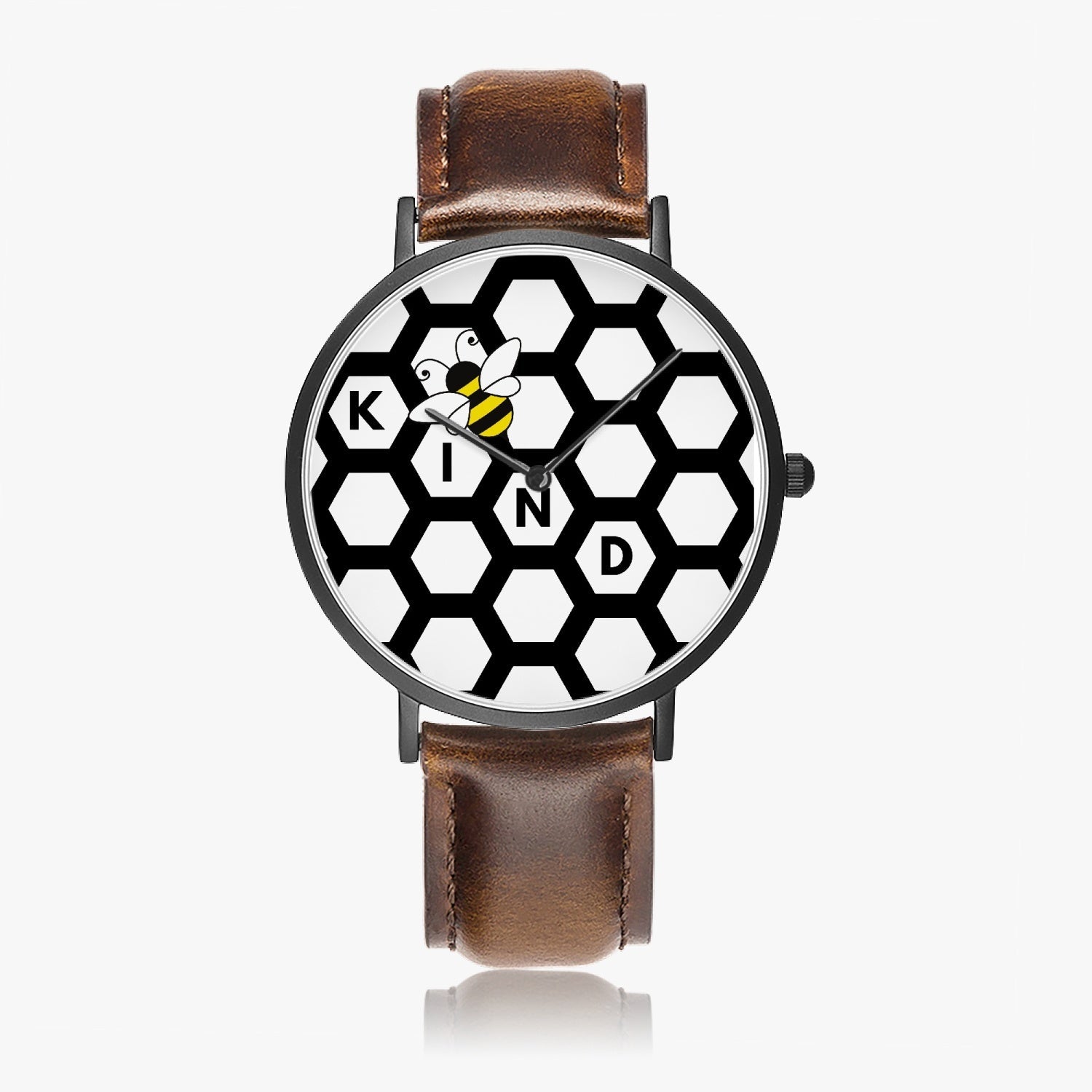 Be Kind Ultra-Thin Leather Strap Quartz Watch - The Kindness Cause Unique Shops Near Me