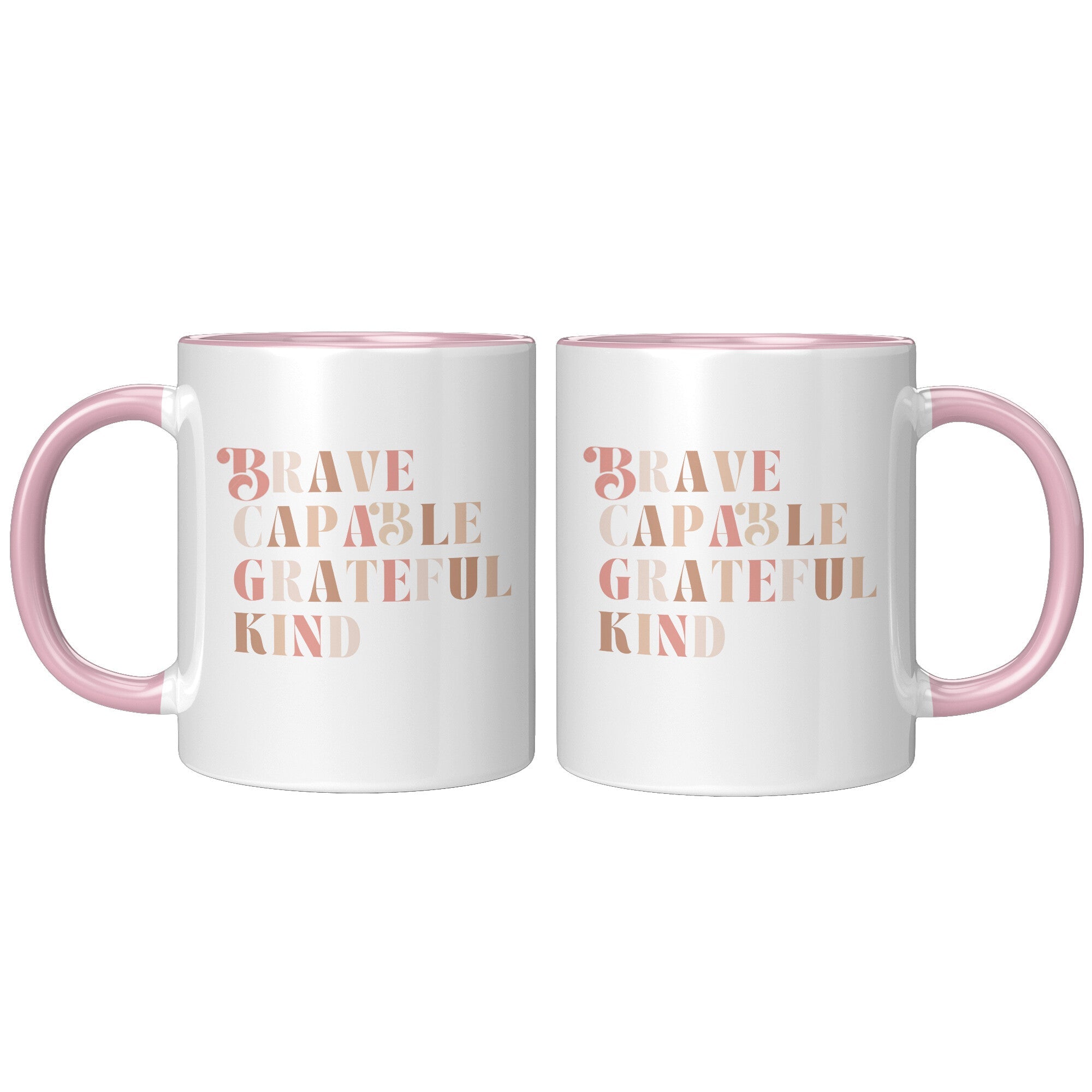 Beautiful, Capable, Grateful, Kind 11oz. Accent Coffee Mug - The Kindness Cause nonprofit gifts