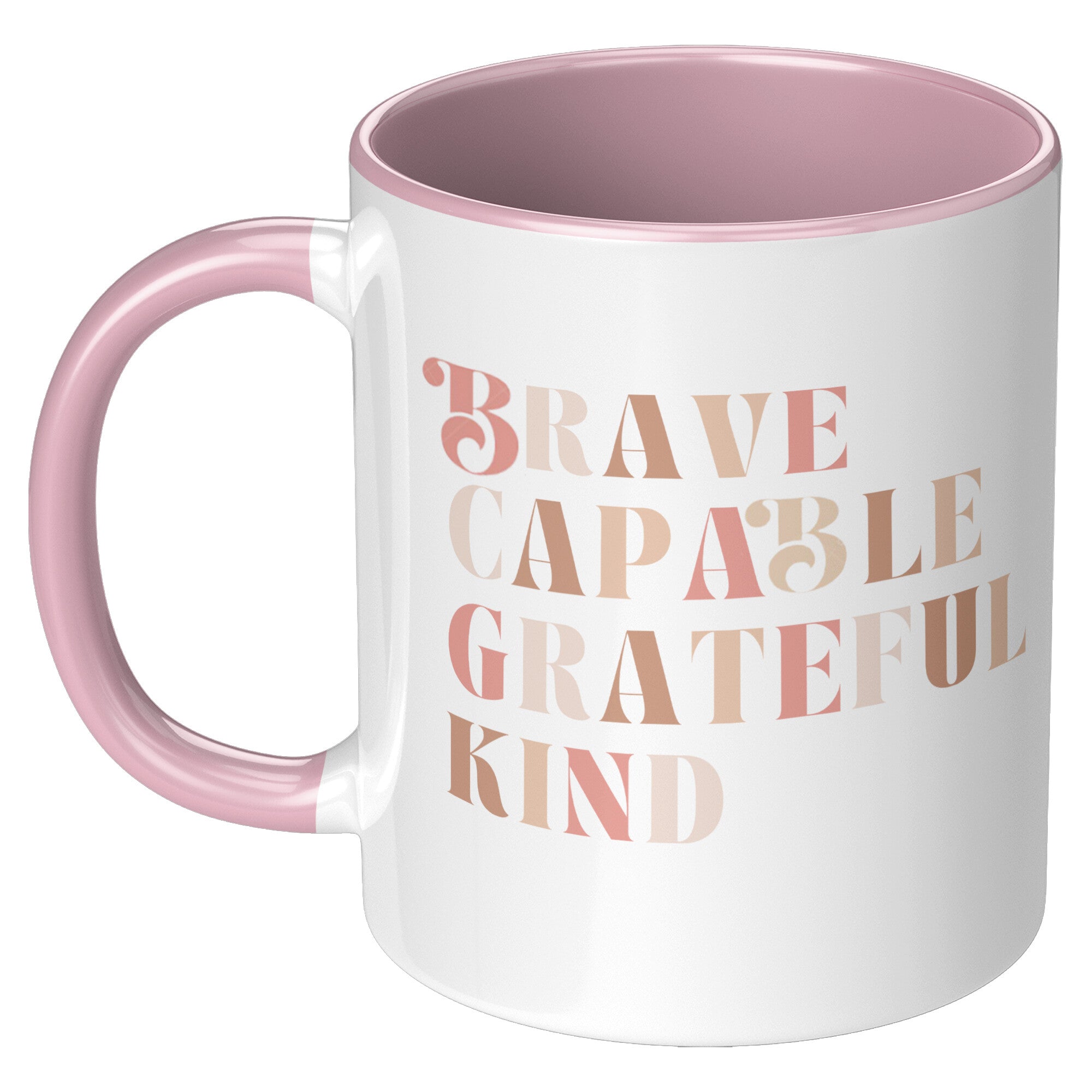 Beautiful, Capable, Grateful, Kind 11oz. Accent Coffee Mug - The Kindness Cause gifts for women that give back