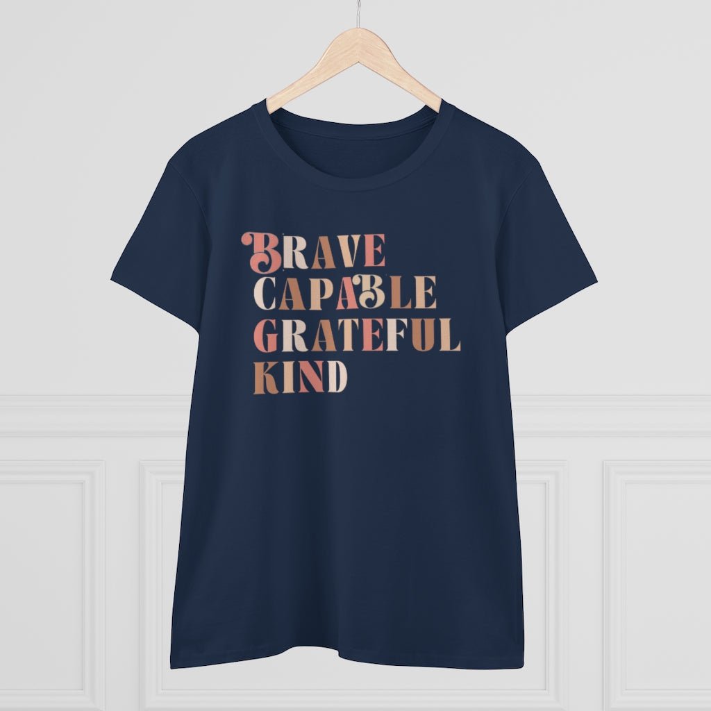 Brave, Capable, Grateful, and Kind Women's Tee - The Kindness Cause