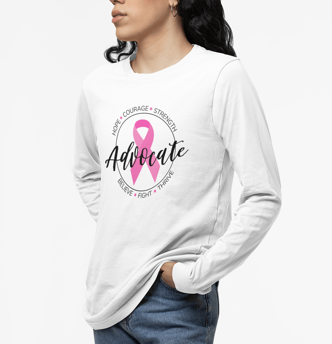 Breast Cancer Advocate Long Sleeve Jersey Tee - The Kindness Cause