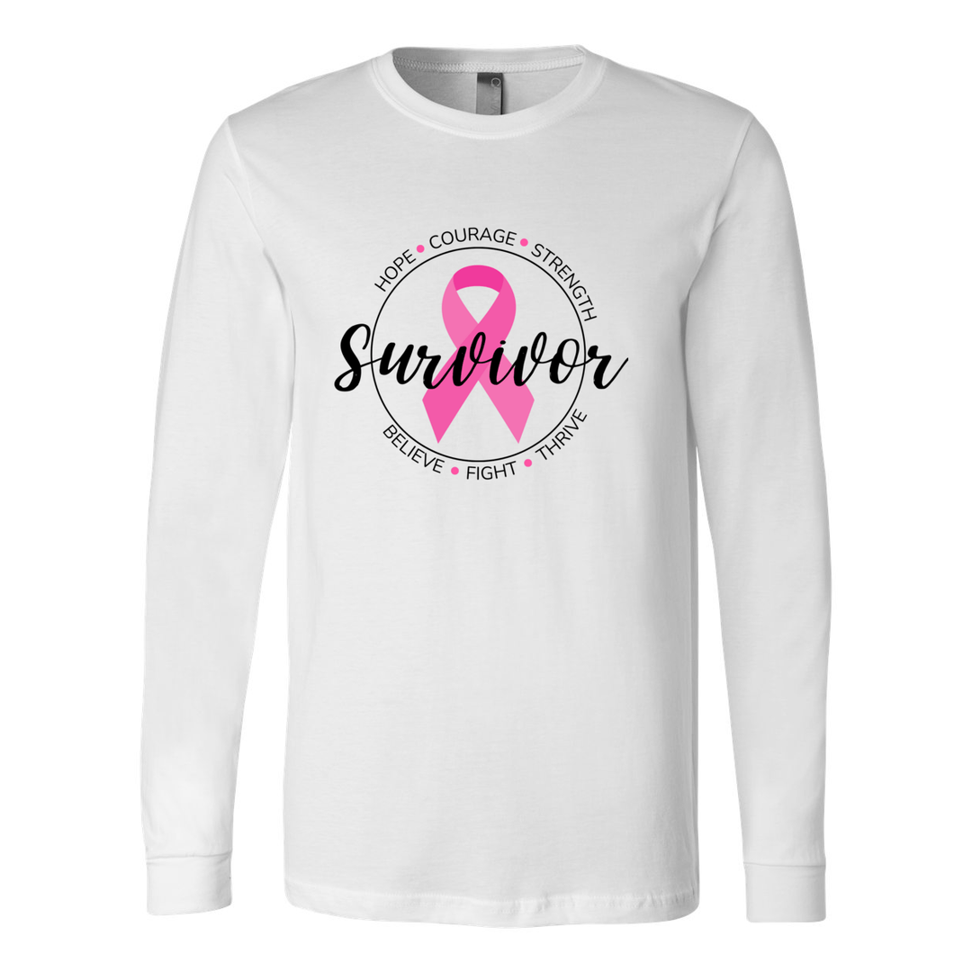 Breast Cancer Survivor Long Sleeve Jersey Tee - The Kindness Cause