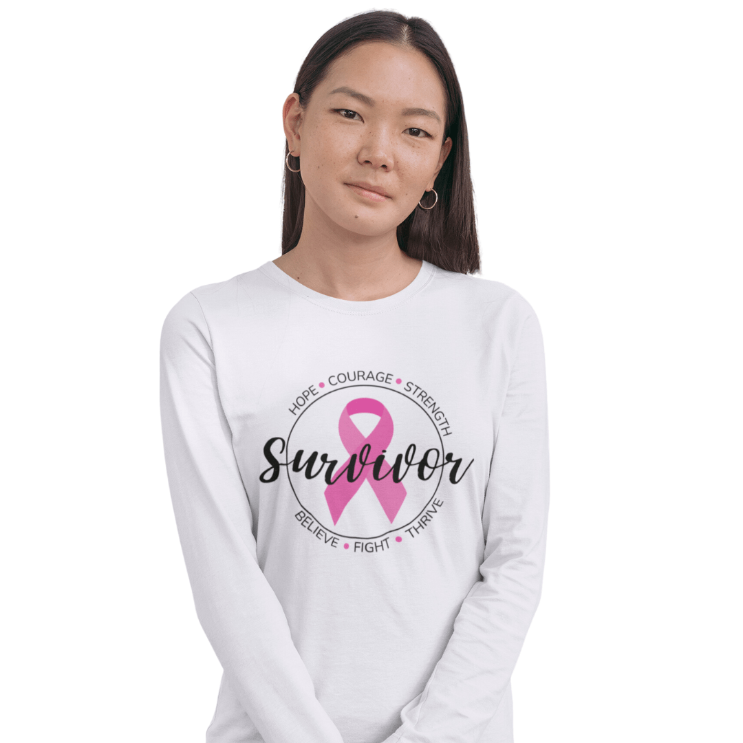 Breast Cancer Survivor Long Sleeve Jersey Tee - The Kindness Cause