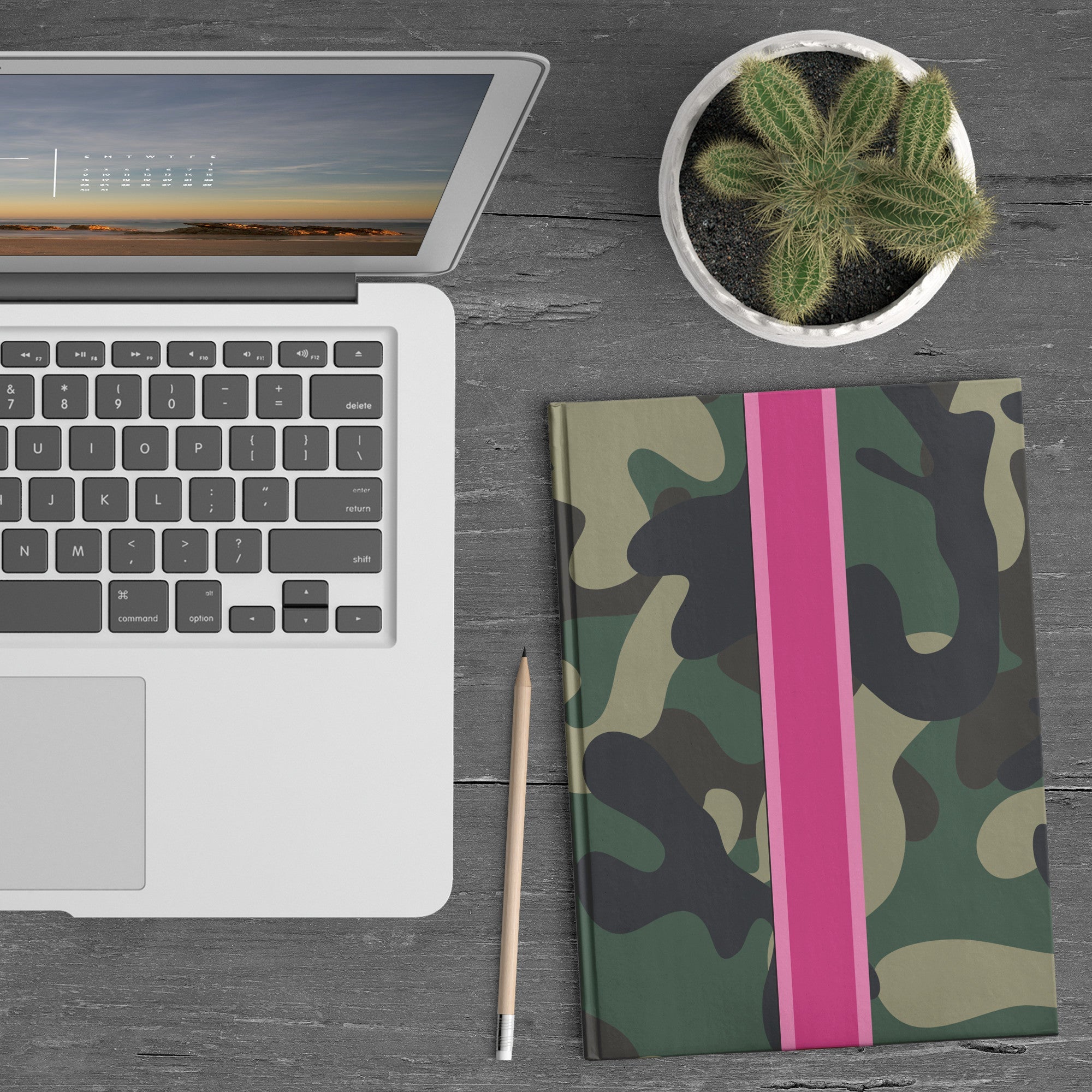 Camo Pink Stripe Hardcover Notebook & Journal - The Kindness Cause