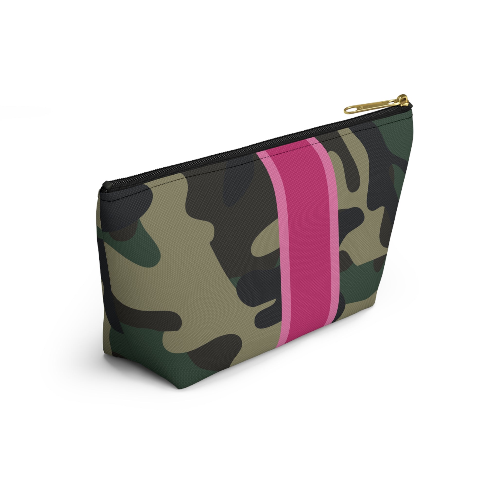 Camo Pink Stripe T-bottom Accessory Pouch - The Kindness Cause