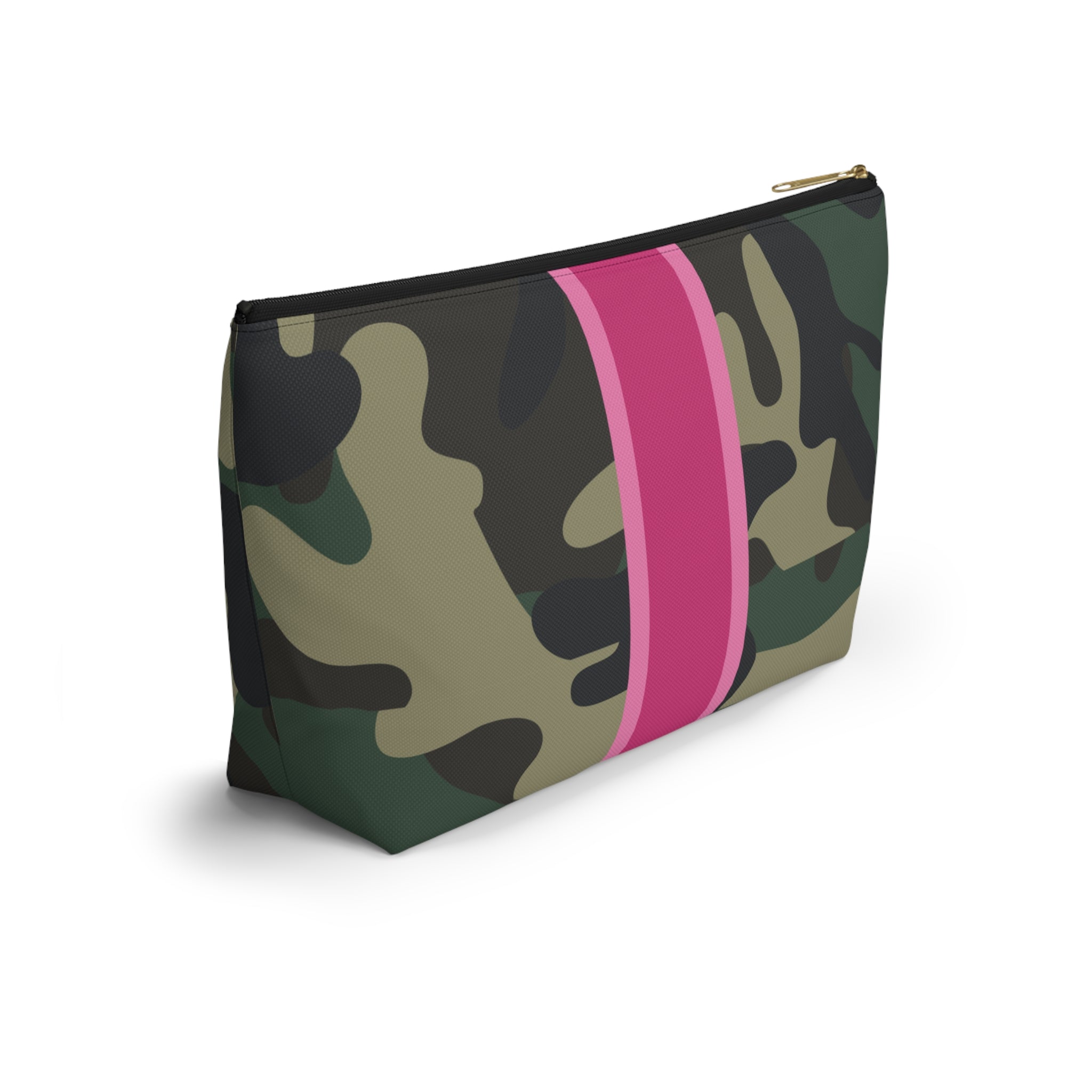Camo Pink Stripe T-bottom Accessory Pouch - The Kindness Cause