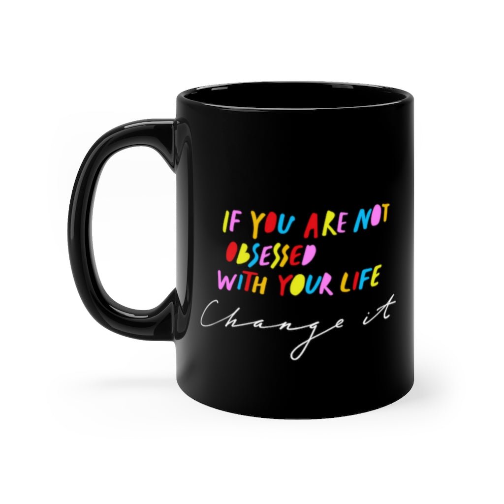 Change Your Life 11oz Black Mug - The Kindness Cause gifts that donate to a cause