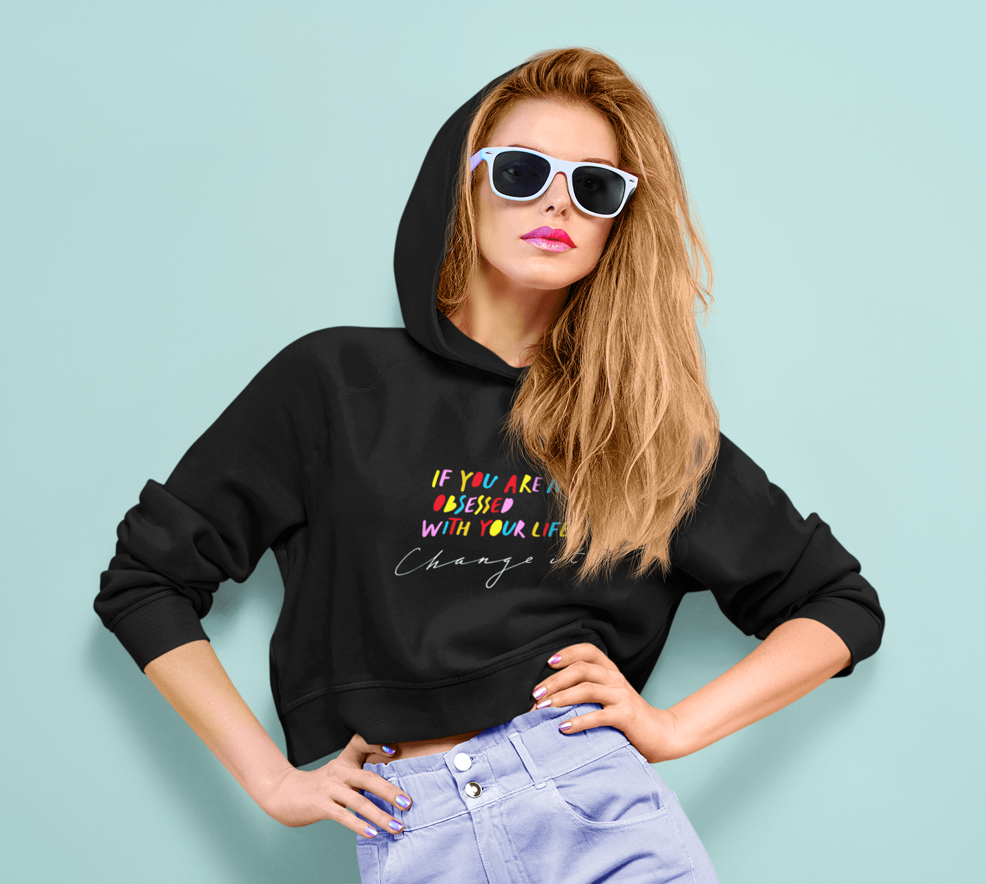 Change Your Life Cropped Hoodie - The Kindness Cause Gifts that give back for women