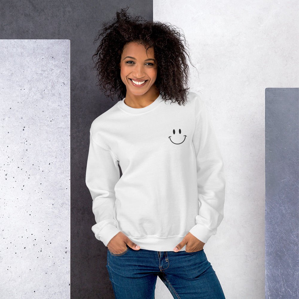Choose Happy Embroidered Unisex Sweatshirt - The Kindness Cause