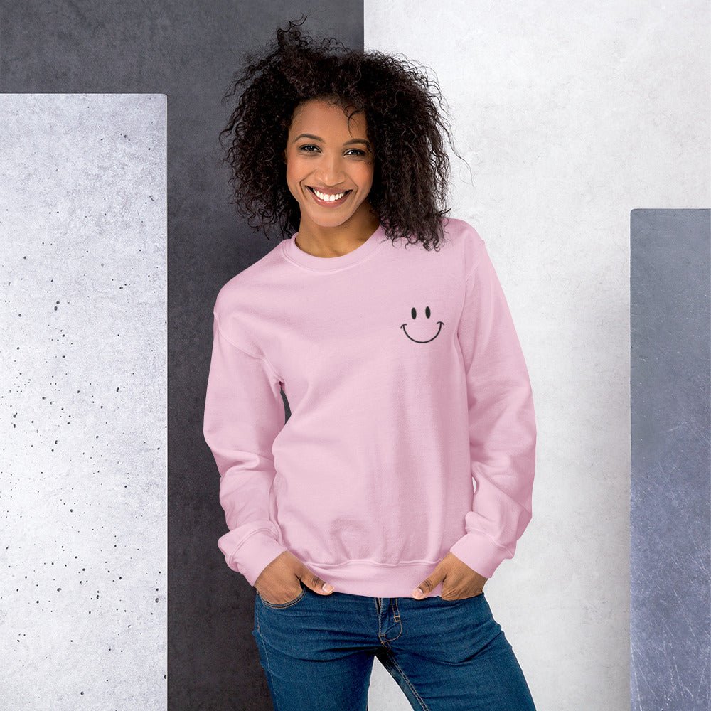 Choose Happy Embroidered Unisex Sweatshirt - The Kindness Cause