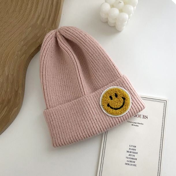 Choose Happy Smiley Face Knitted Beanie Hat - The Kindness Cause