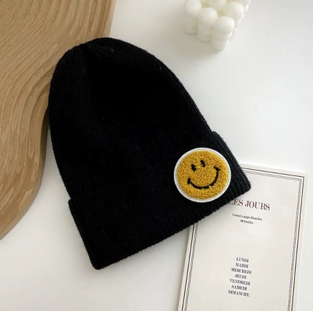 Choose Happy Smiley Face Knitted Beanie Hat - The Kindness Cause