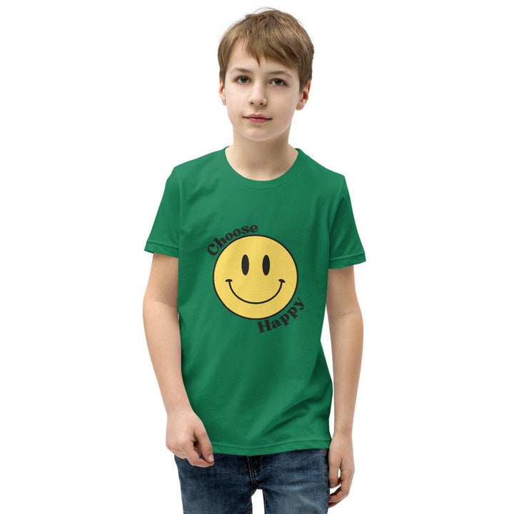 Choose Happy Smiley Face Short-Sleeve Unisex Youth T-Shirt - The Kindness Cause