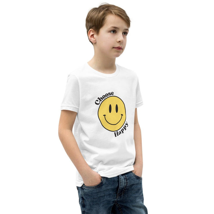 Choose Happy Smiley Face Short-Sleeve Unisex Youth T-Shirt - The Kindness Cause