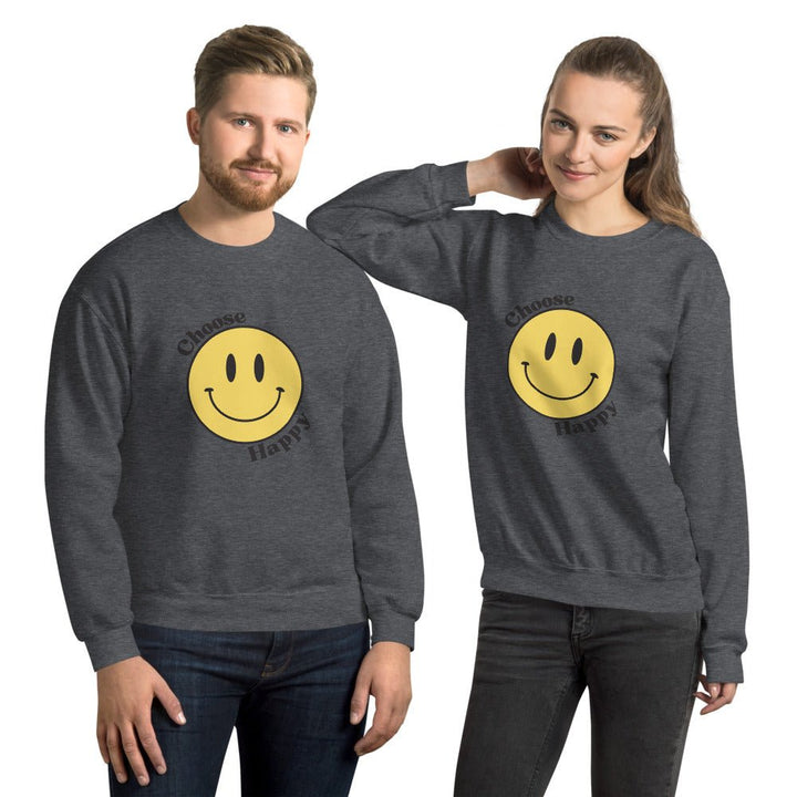 Choose Happy Smiley Face Unisex Sweatshirt - The Kindness Cause