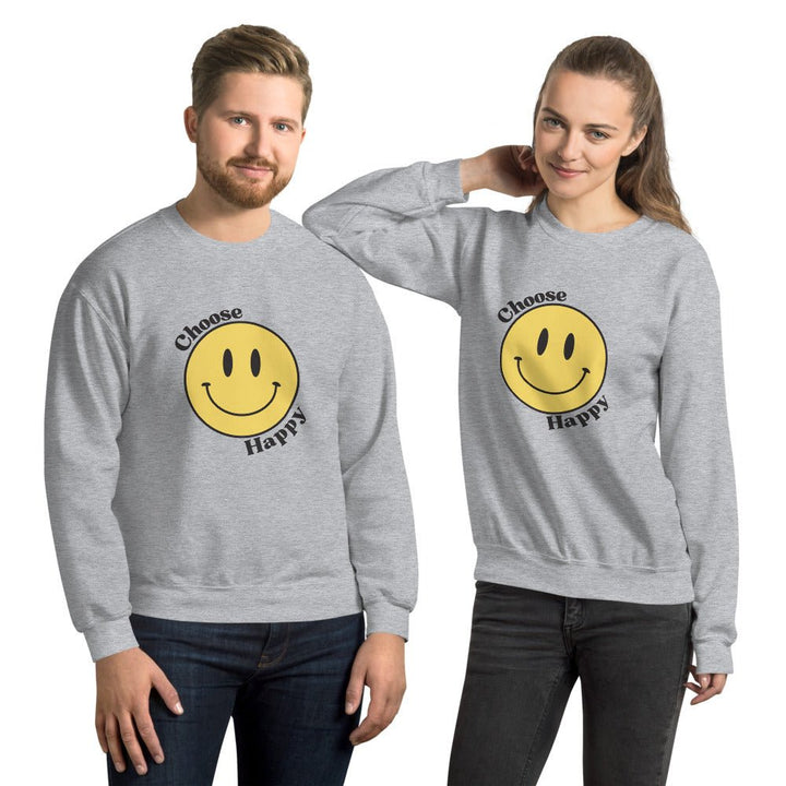Choose Happy Smiley Face Unisex Sweatshirt - The Kindness Cause