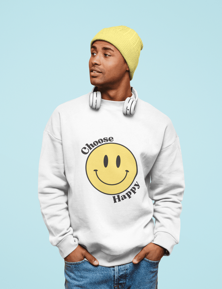 Choose Happy Smiley Face Unisex Sweatshirt - The Kindness Cause