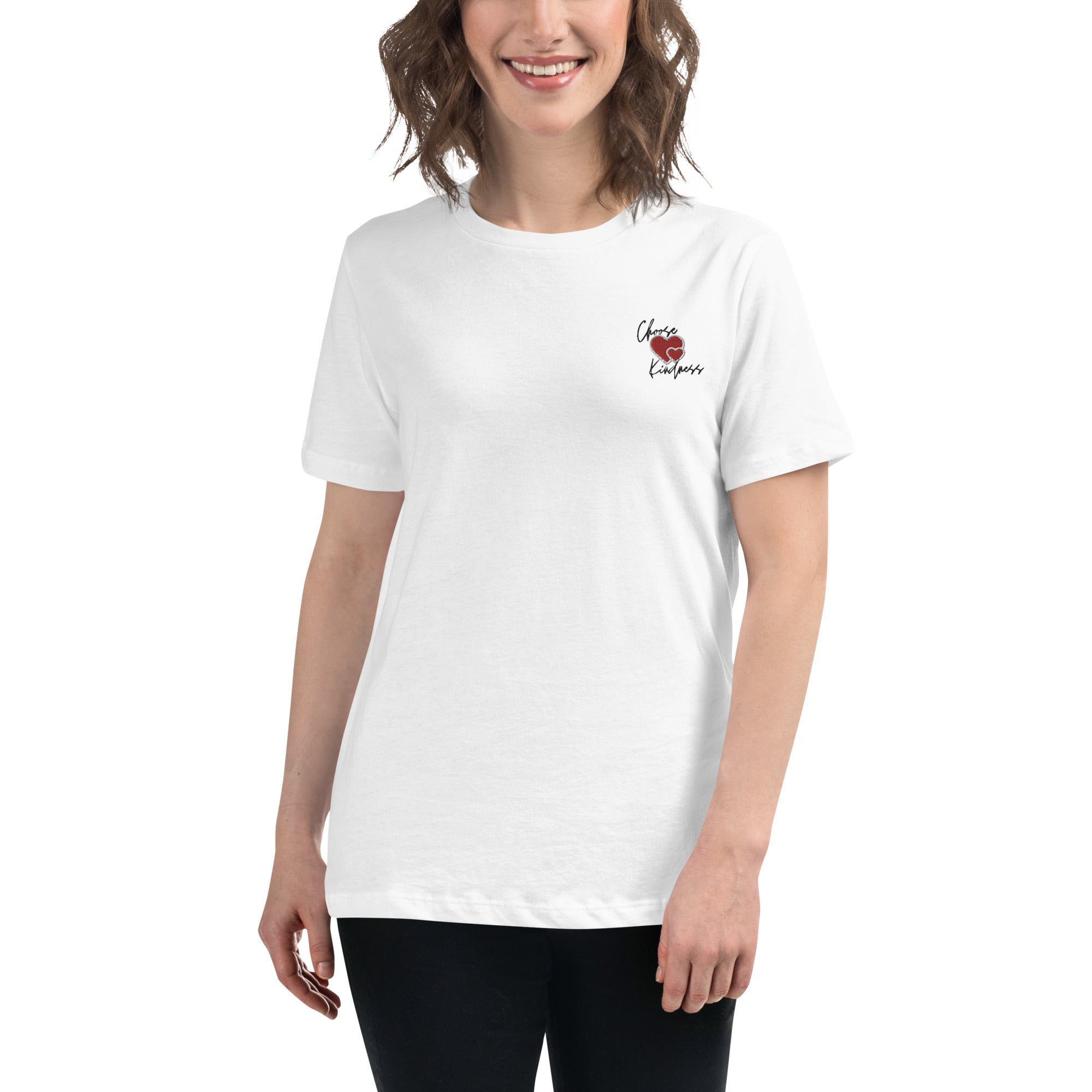 Choose Kindness Embroidered Women's Relaxed T-Shirt - The Kindness Cause