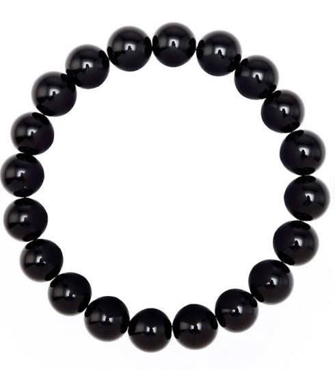 Crystal Beaded Bracelet - Black Agate - The Kindness Cause