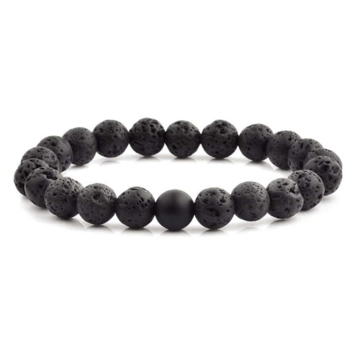 Crystal Beaded Bracelet - Lava Stone - The Kindness Cause