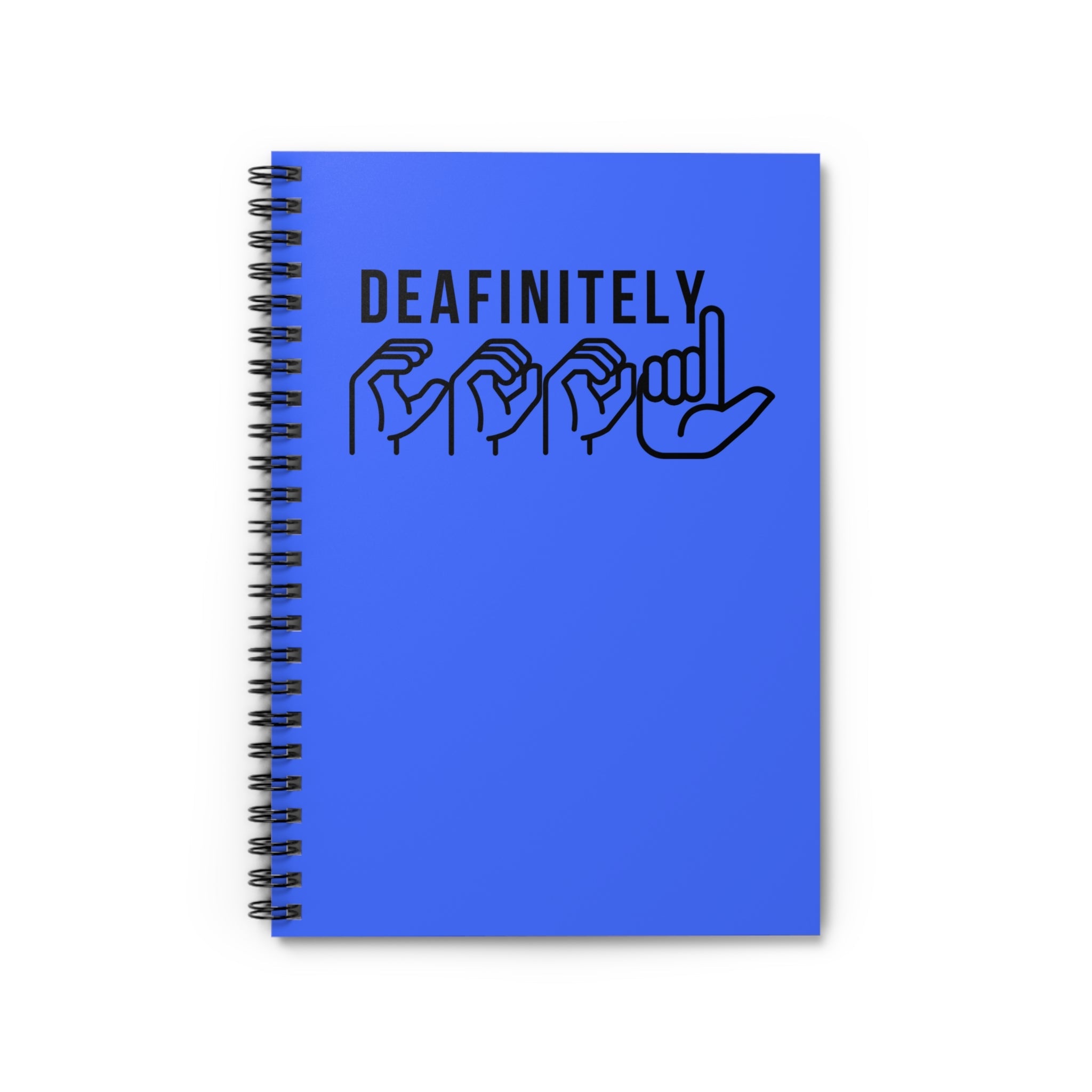 Deafinitely Cool ASL Spiral Notebook - Ruled Line - The Kindness Cause