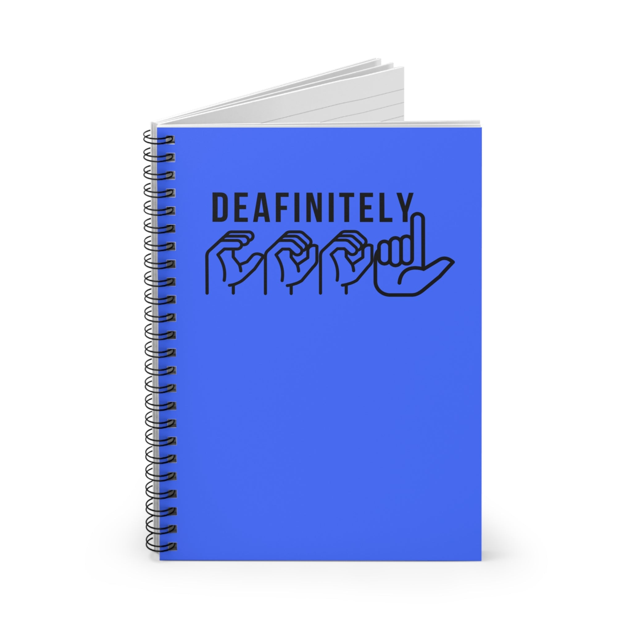 Deafinitely Cool ASL Spiral Notebook - Ruled Line - The Kindness Cause