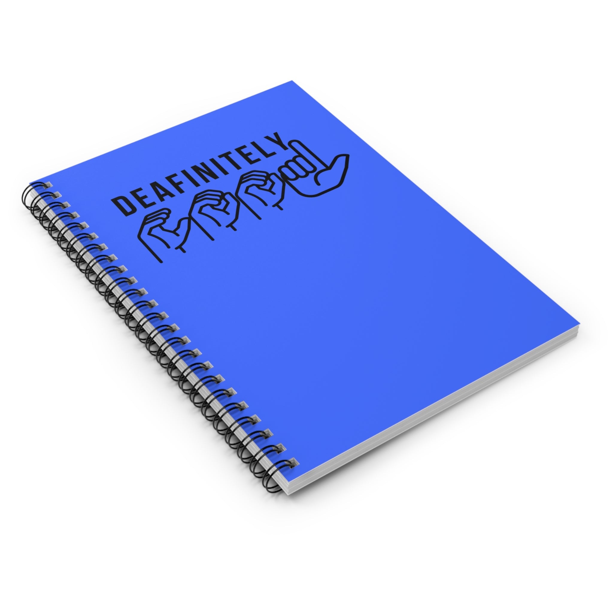 Deafinitely Cool ASL Spiral Notebook - Ruled Line - The Kindness Cause
