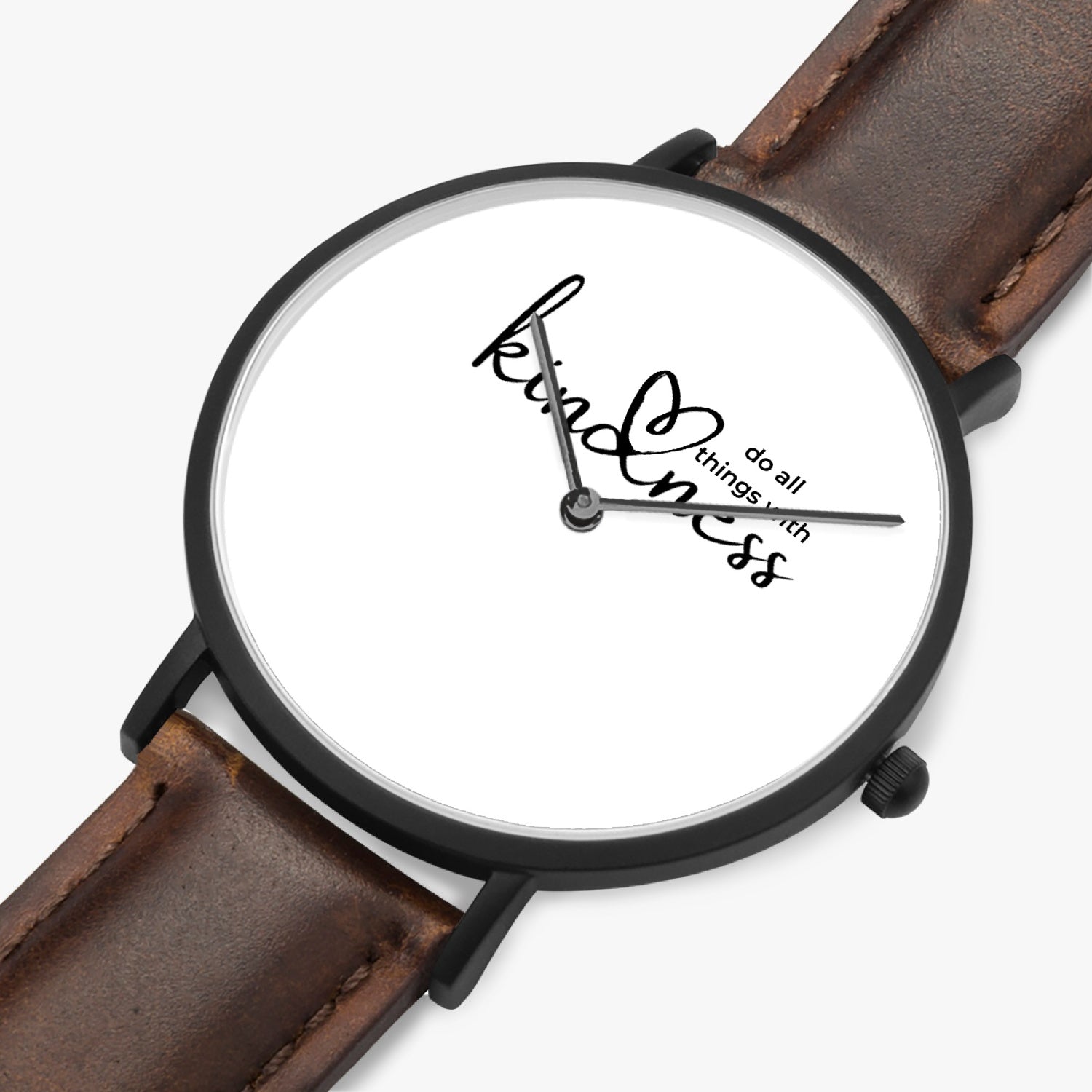 Do All Things with Kindness Ultra-Thin Leather Strap Quartz Watch - The Kindness Cause