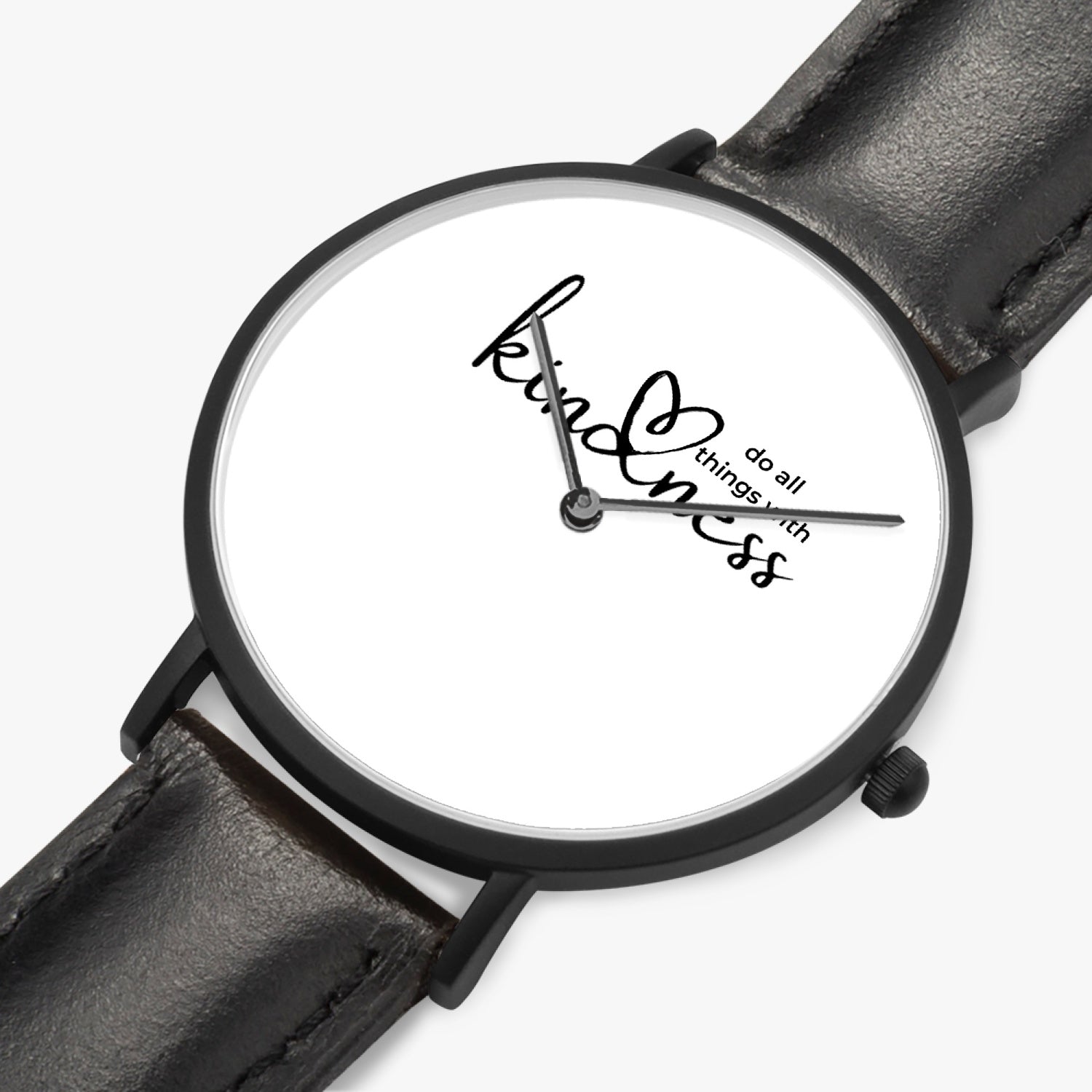 Do All Things with Kindness Ultra-Thin Leather Strap Quartz Watch - The Kindness Cause