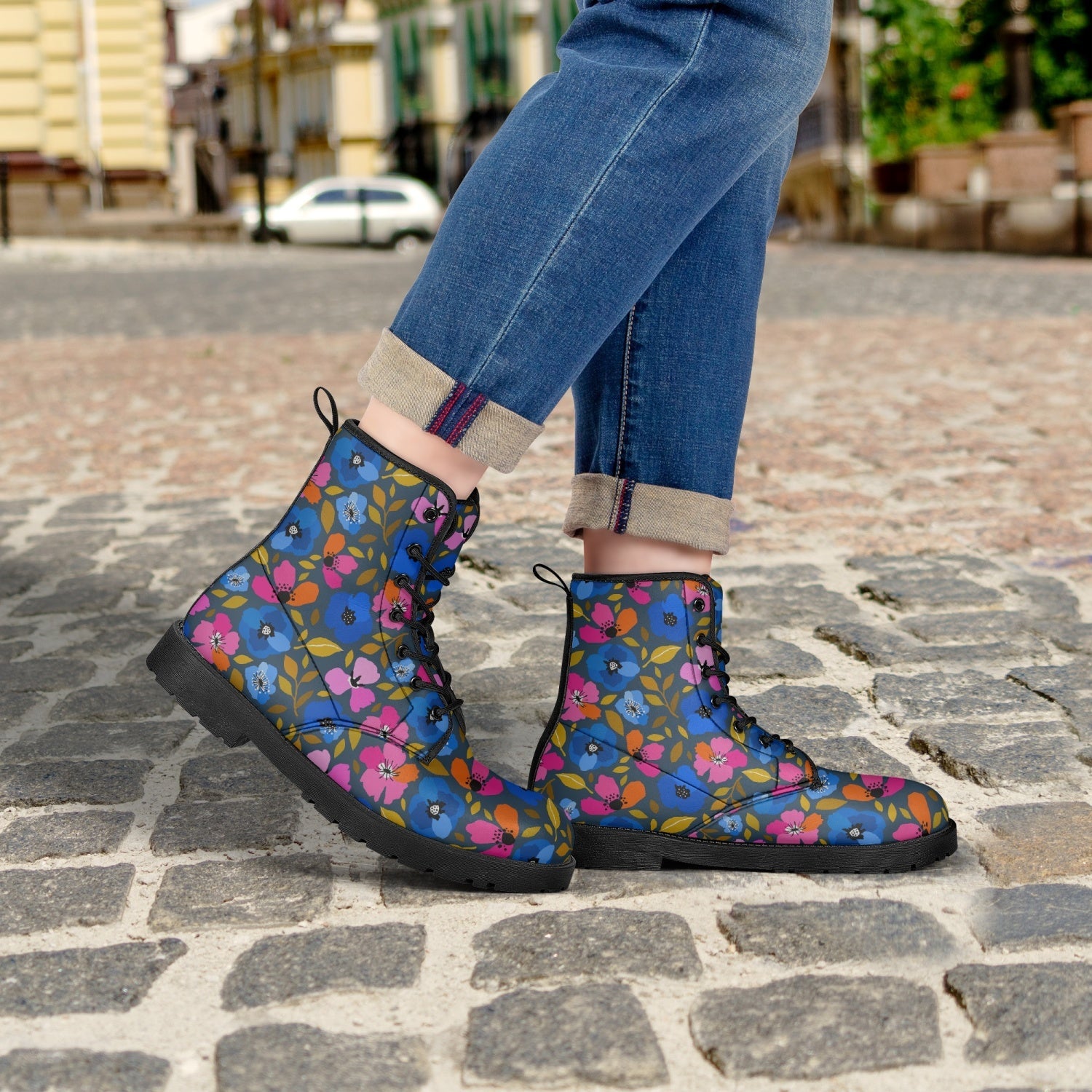 Dream a Little Bigger Floral Print Lace-Up Boots - The Kindness Cause