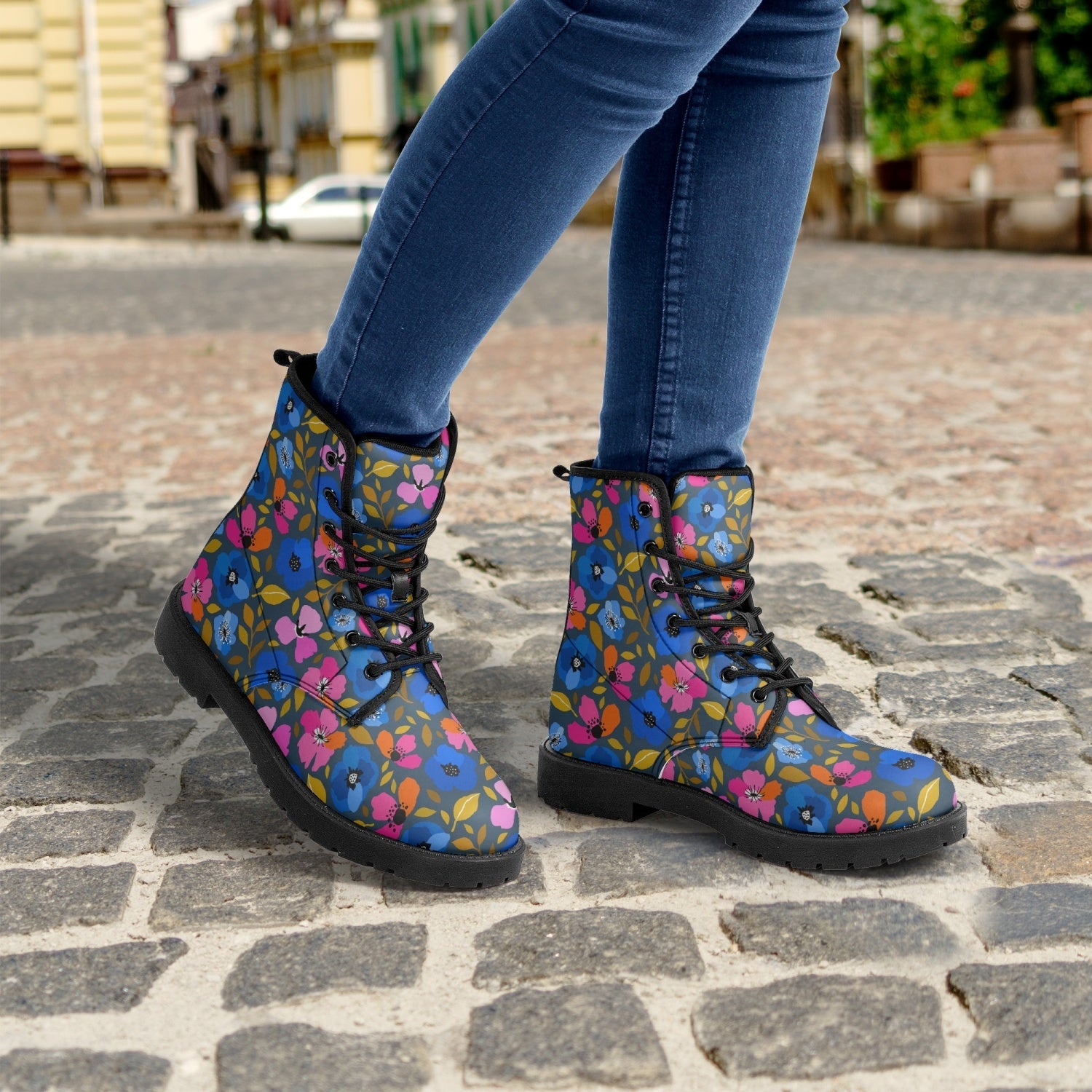 Dream a Little Bigger Floral Print Lace-Up Boots - The Kindness Cause