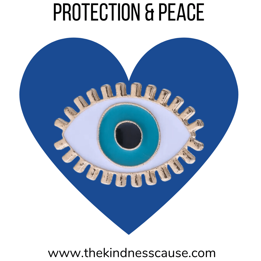 Evil Eye For Peace &amp; Protection Enamel Pin - The Kindness Cause