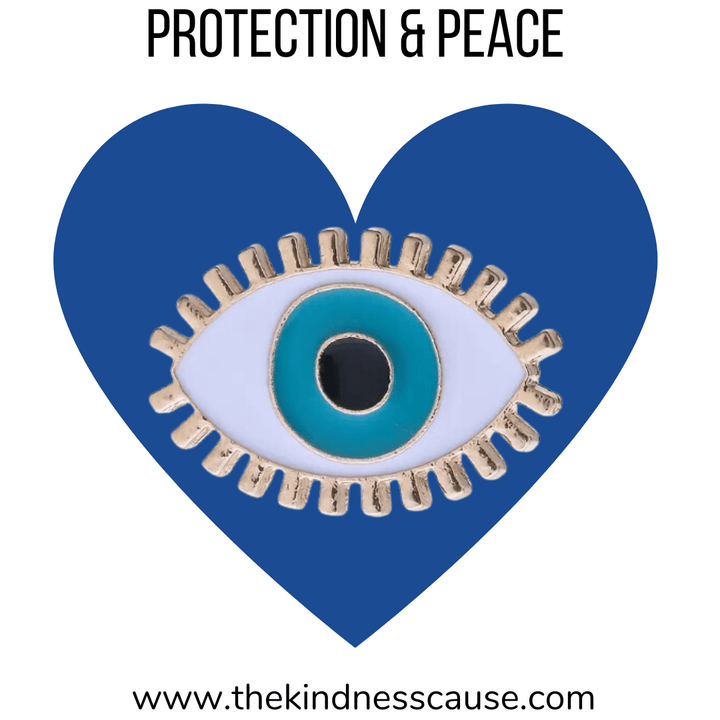 Evil Eye For Peace &amp; Protection Enamel Pin - The Kindness Cause