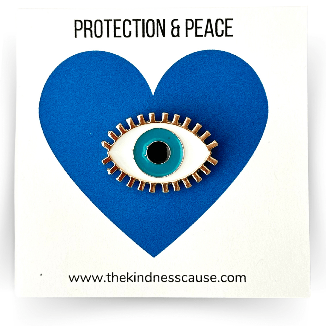 Evil Eye For Peace & Protection Enamel Pin - The Kindness Cause