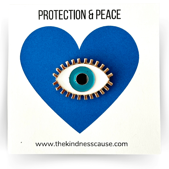 Evil Eye For Peace &amp; Protection Enamel Pin - The Kindness Cause