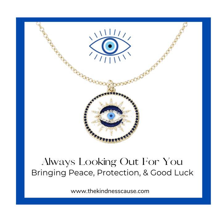 Evil Eye Protection 16K Gold Plated Pendant Necklace - The Kindness Cause