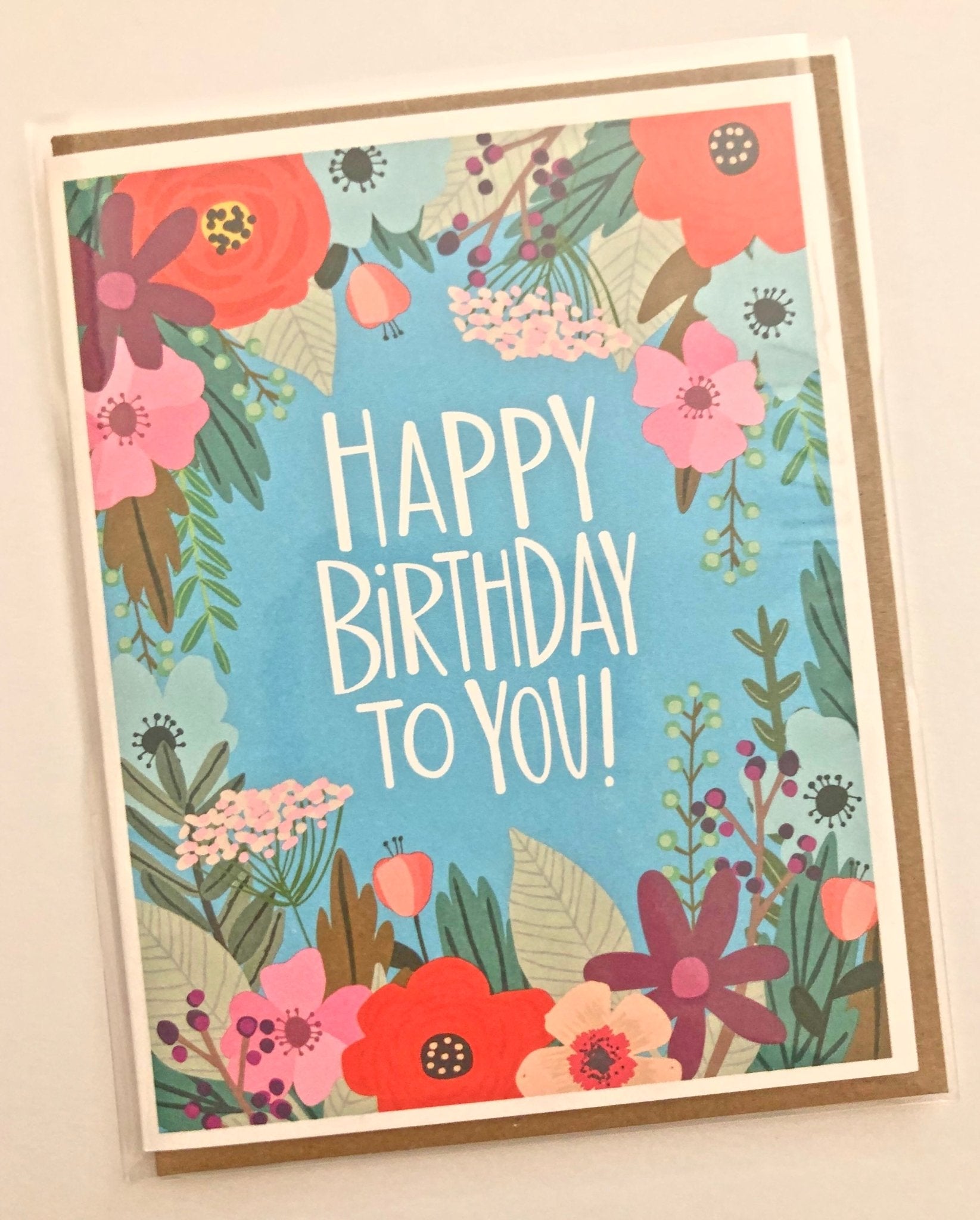 Floral Happy Birthday Card Printed on Recycled Paper - The Kindness Cause