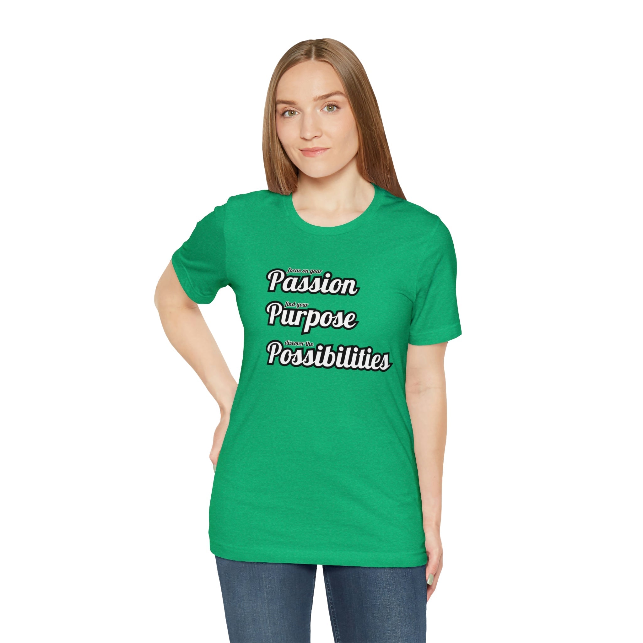 Focus on Passion, Find Purpose, Discover Possibilities Unisex Tee - The Kindness Cause