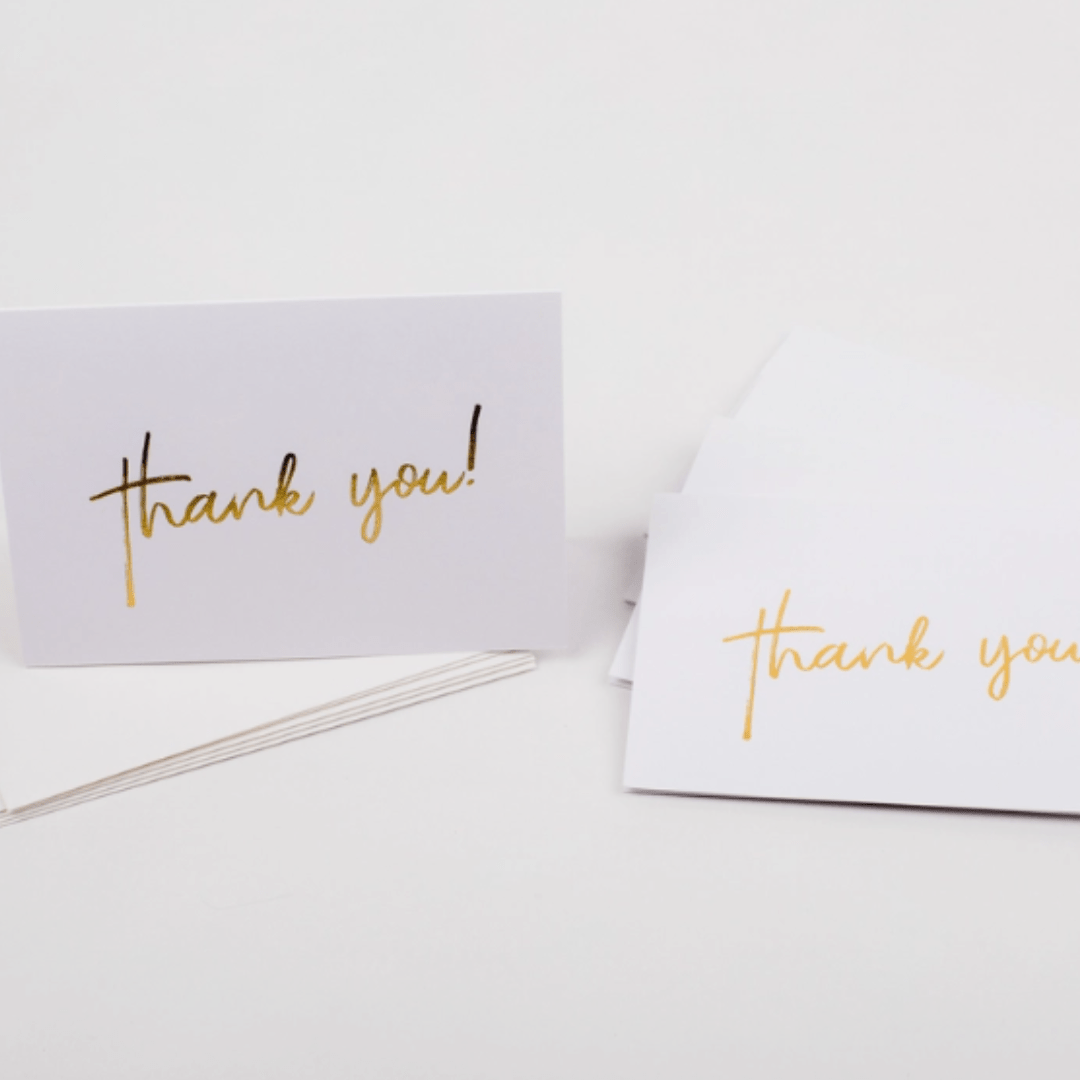 Gold Foil Thank You Cards - Set of 5 - The Kindness Cause