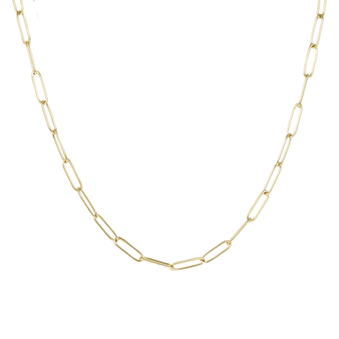 Gold Paper Clip Chain Layering Necklace - The Kindness Cause