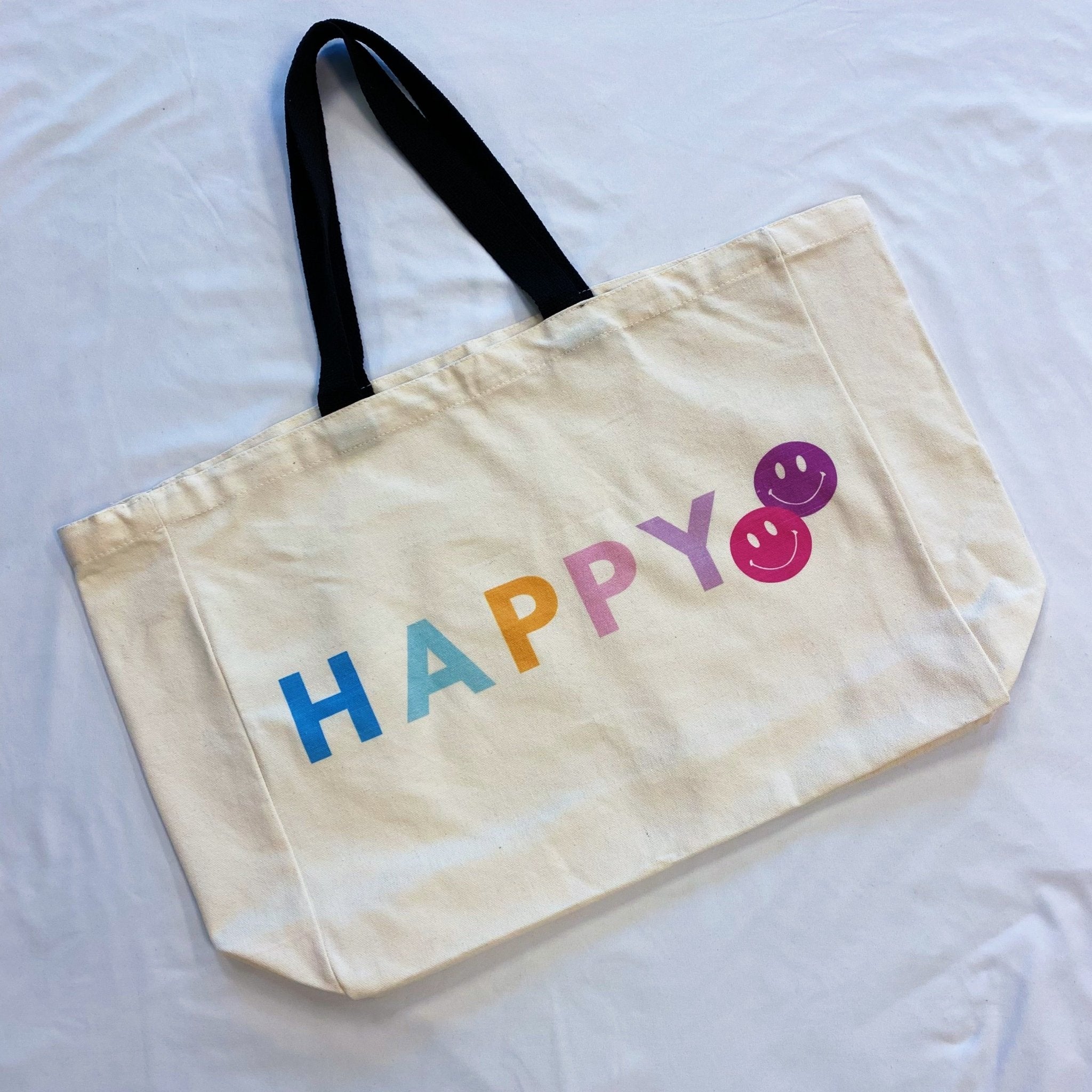 Happy And Smiley Face Canvas Tote - The Kindness Cause