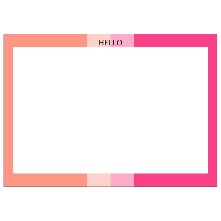 Hello Set of 10 Flat Notecards with Envelopes - The Kindness Cause